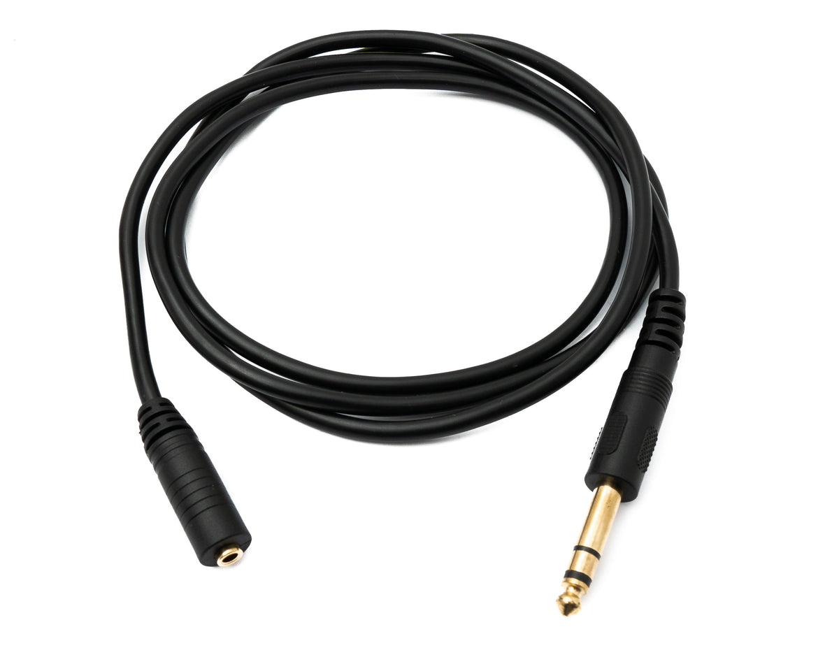 Audio Kabel 150 cm Stereo AUX Klinke 6,35 mm Stecker zu 3,5 mm Buchse Schwarz | System-S