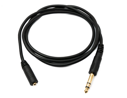 Audio Kabel 150 cm Stereo AUX Klinke 6,35 mm Stecker zu 3,5 mm Buchse Schwarz | System-S