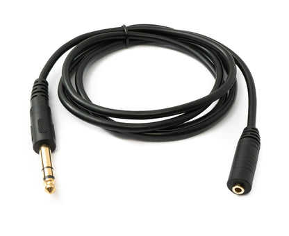 Audio Kabel 150 cm Stereo AUX Klinke 6,35 mm Stecker zu 3,5 mm Buchse Schwarz | System-S