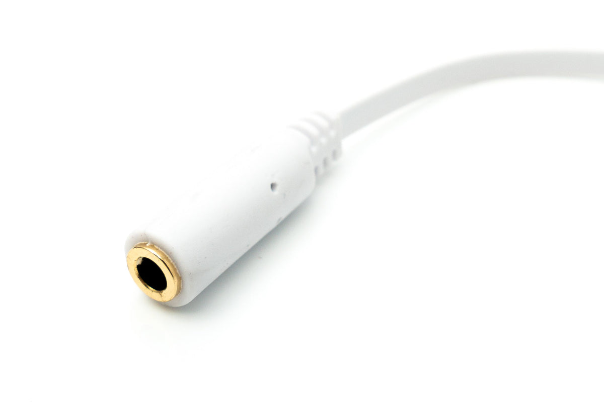 SYSTEM-S Audio Cable 15 cm Stereo AUX Jack 3.5 mm Male to Female Flat in White