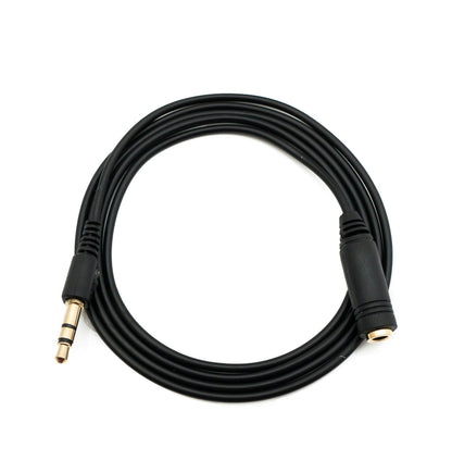 SYSTEM-S Audio Cable 15 cm Stereo AUX Jack 3.5 mm Male to Female in Black