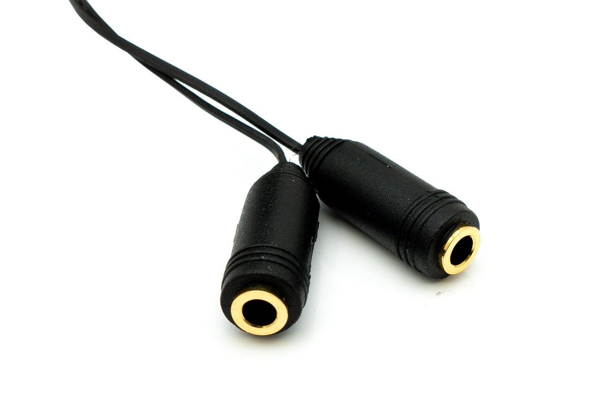 Audio Y Kabel 100 cm Stereo AUX Klinke 3,5 mm Stecker zu 2x Buchse ausfahrbar | System-S
