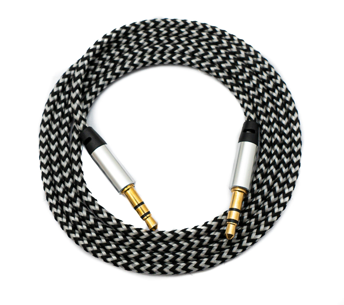 SYSTEM-S Audio Cable 100 cm Stereo AUX Jack 3.5mm Male to Male Braided in Grey