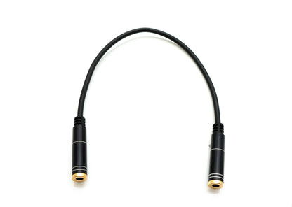 SYSTEM-S Audio Cable 20 cm Stereo AUX Jack 3.5 mm Female to Female in Black