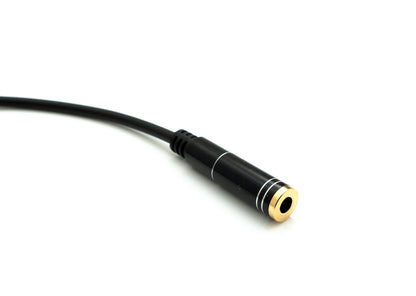 SYSTEM-S Audio Cable 20 cm Stereo AUX Jack 3.5 mm Female to Female in Black