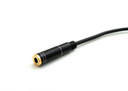 SYSTEM-S Audio Cable 20 cm Stereo AUX Jack 3.5 mm Female to Female in Black