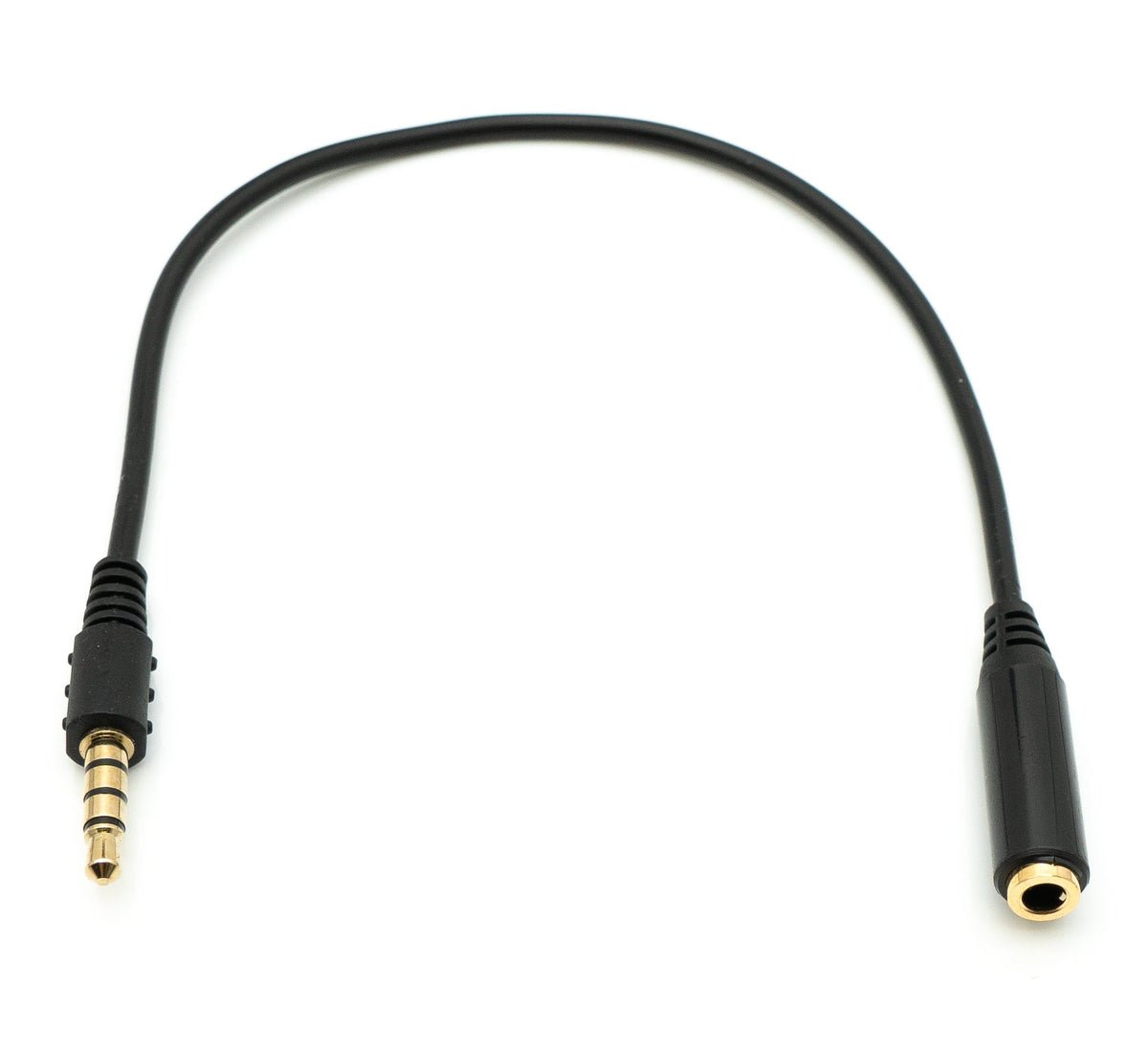 SYSTEM-S Audio Cable 25 cm Stereo AUX Jack 3.5 mm Male to Female in Black 