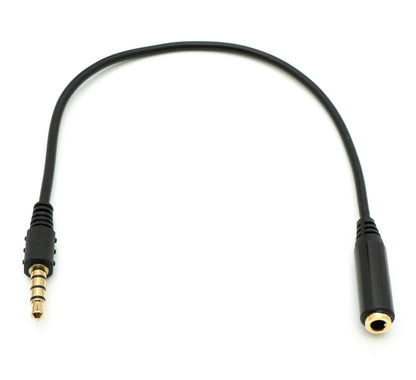 SYSTEM-S Audio Cable 25 cm Stereo AUX Jack 3.5 mm Male to Female in Black 