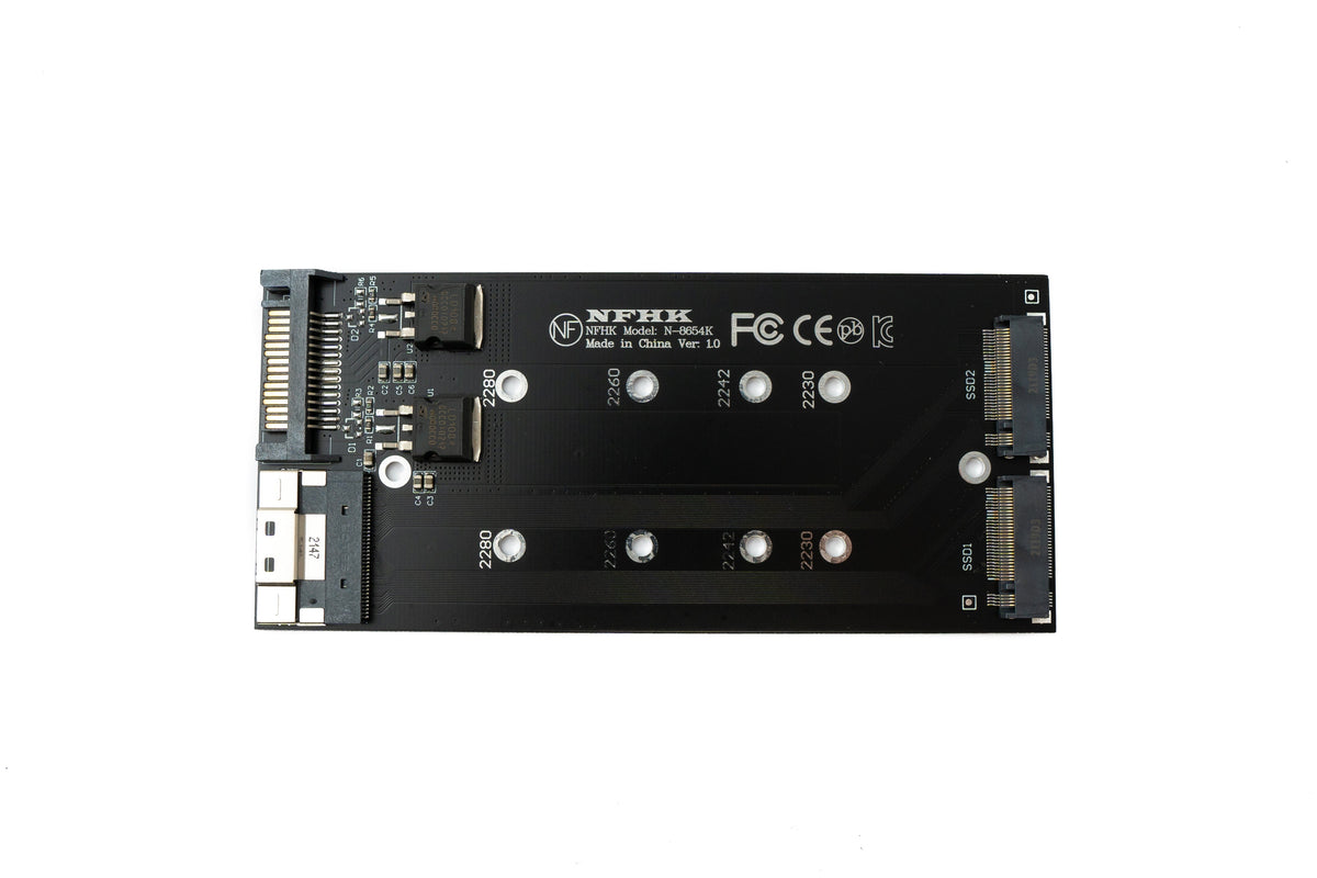 NVME M.2 Adapter 2x AHCI zu PCIE Express 3 4.0 Slimline SFF-8654 8X Raid Card | System-S