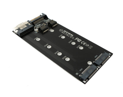 NVME M.2 Adapter 2x AHCI zu PCIE Express 3 4.0 Slimline SFF-8654 8X Raid Card | System-S