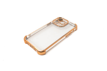 Schutzhülle stoßfest aus TPU Glanz Gelb Transparent Hülle für iPhone 14 Pro Max | System-S
