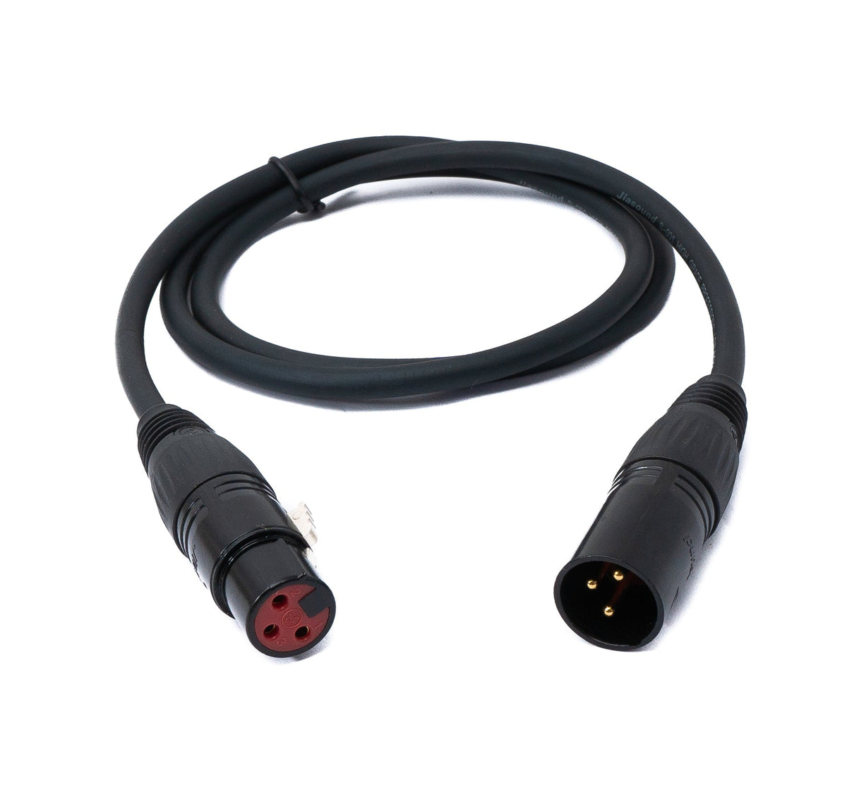 Audio Kabel 100 cm XLR 3 polig Stecker zu Buchse AUX in Schwarz | System-S