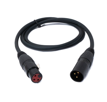 Audio Kabel 100 cm XLR 3 polig Stecker zu Buchse AUX in Schwarz | System-S