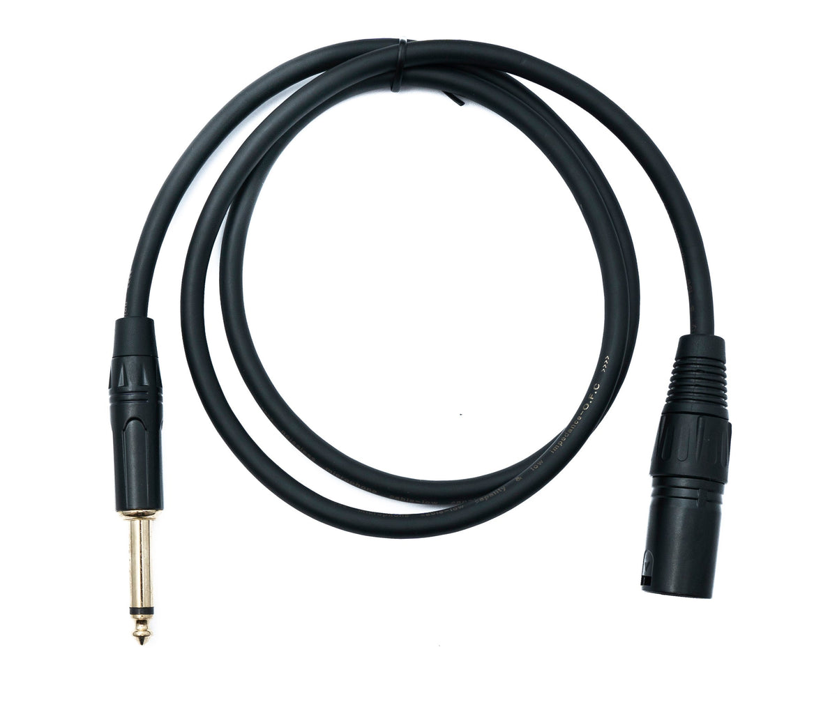 SYSTEM-S Audio XLR cable 100 cm 3-pin plug to jack AUX 6.35 mm 2-pin TS plug