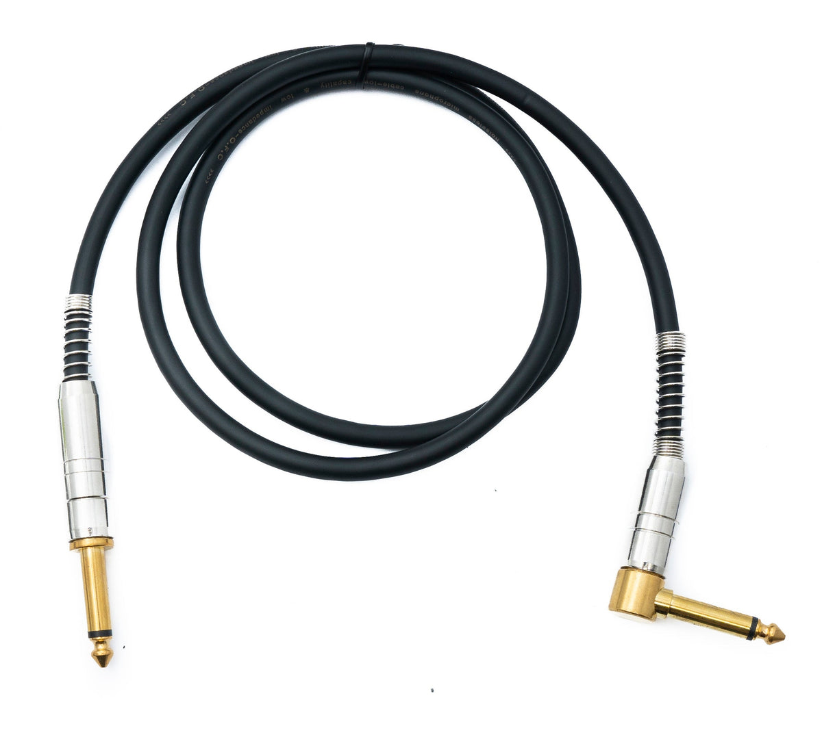 Audio Klinke Kabel 100 cm 6,35 mm 2 polig Stecker zu Stecker Knickschutz Winkel AUX | System-S