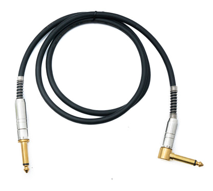 Audio Klinke Kabel 100 cm 6,35 mm 2 polig Stecker zu Stecker Knickschutz Winkel AUX | System-S