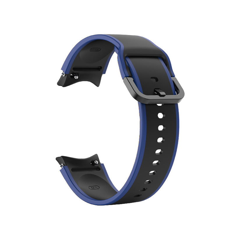 Armband 20 mm aus Silikon für Samsung Galaxy Watch 5 4 Smartwatch Blau Schwarz | System-S