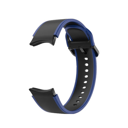 Armband 20 mm aus Silikon für Samsung Galaxy Watch 5 4 Smartwatch Blau Schwarz | System-S