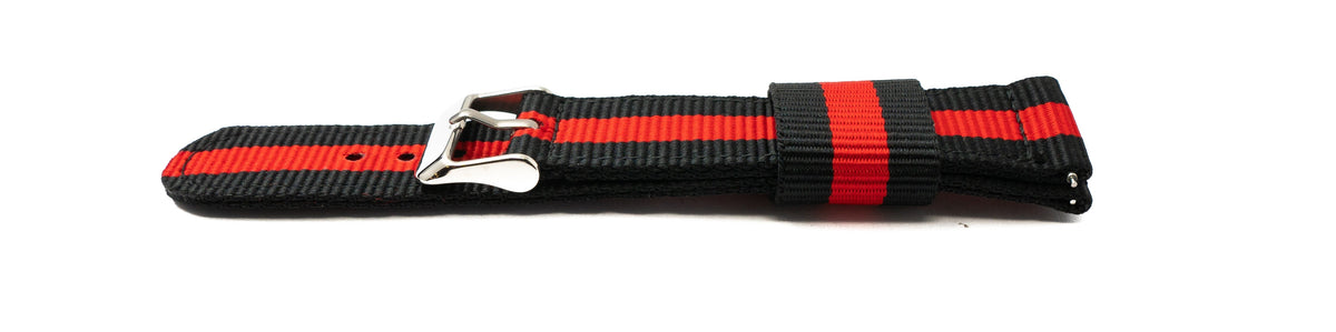 Armband 20 mm aus Nylon für Samsung Galaxy Watch 4 Smartwatch in Blau Rot | System-S