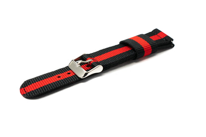 Armband 20 mm aus Nylon für Samsung Galaxy Watch 4 Smartwatch in Blau Rot | System-S