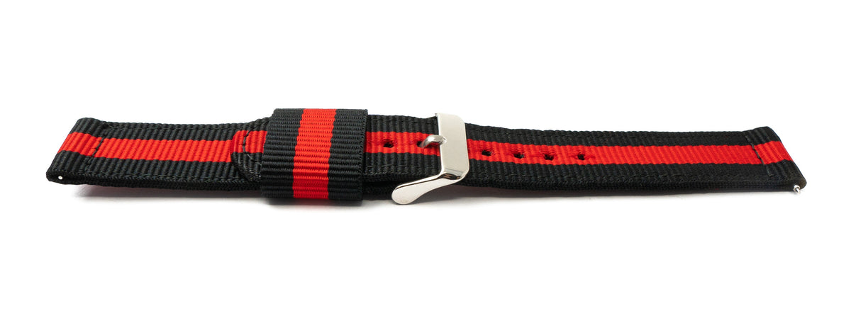 Armband 20 mm aus Nylon für Samsung Galaxy Watch 4 Smartwatch in Blau Rot | System-S