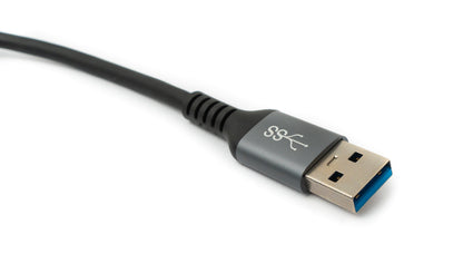 USB 3.2 Gen 1 Kabel 5m Typ C Stecker zu 3.0 Typ A Stecker Winkel Schwarz | System-S