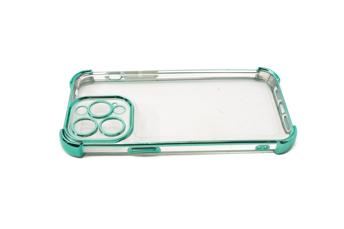 SYSTEM-S protective case shockproof made of TPU gloss green transparent case for iPhone 14 Pro Max