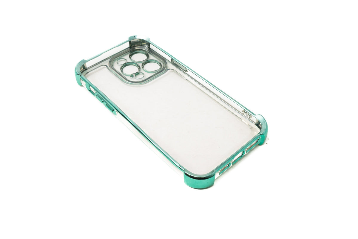 SYSTEM-S protective case shockproof made of TPU gloss green transparent case for iPhone 14 Pro Max