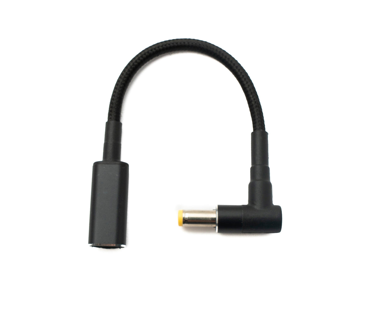 DC 20V Kabel 15 cm 5,5 x 2,5 Stecker zu USB 3.1 Typ C Buchse geflochten Winkel | System-S