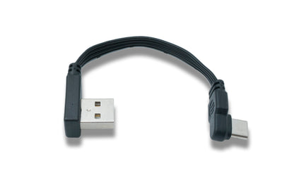 SYSTEM-S USB 3.1 cable 10 cm Type C plug to 2.0 Type A plug flat cable angle
