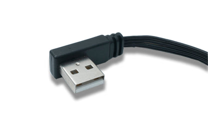 SYSTEM-S USB 3.1 cable 10 cm Type C plug to 2.0 Type A plug flat cable angle