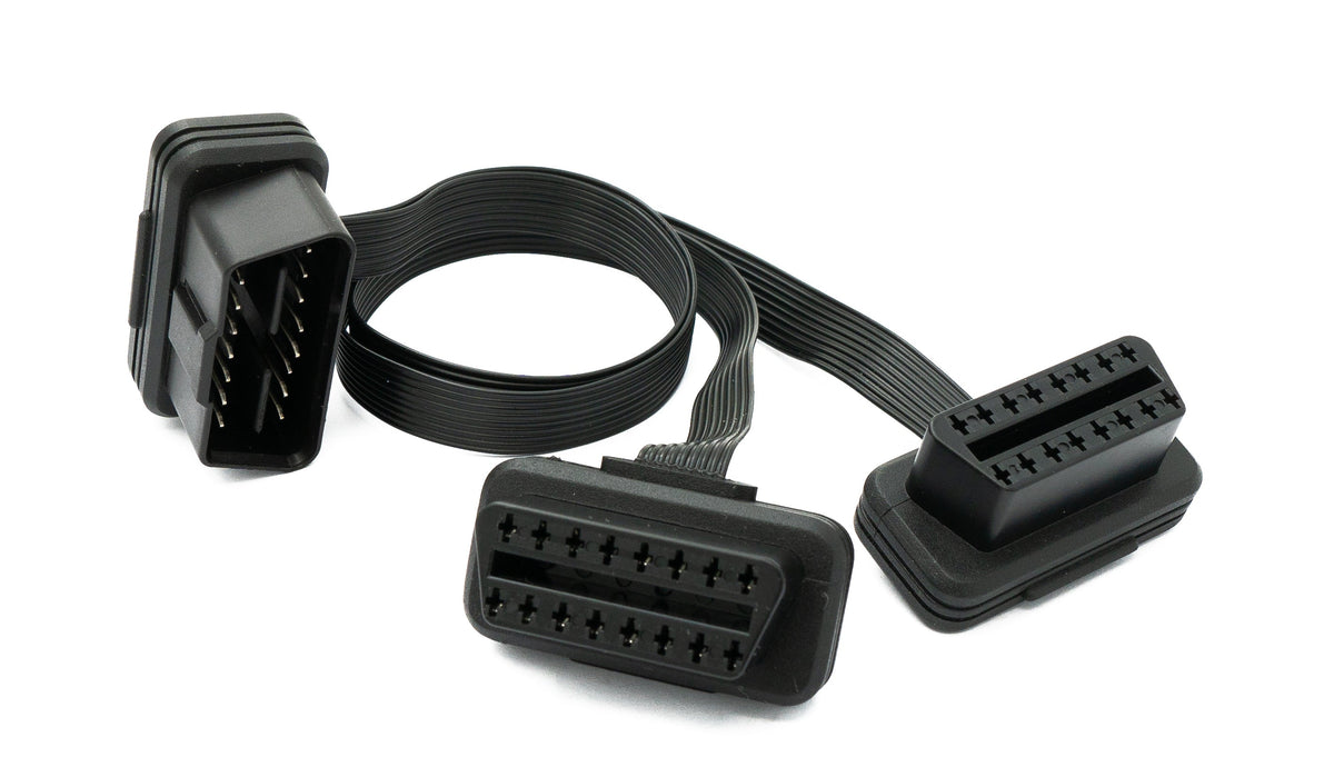 SYSTEM-S OBD Y cable 30 cm OBD 2 16-pin J1962M plug to 2x J1962F socket flat for car