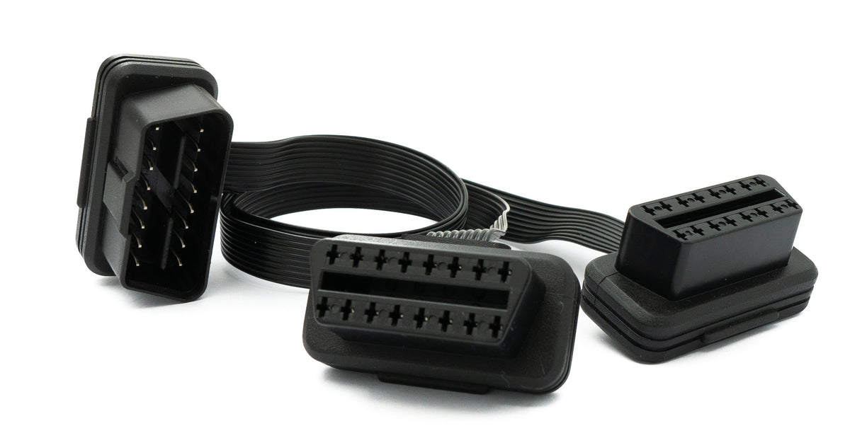 SYSTEM-S OBD Y cable 30 cm OBD 2 16-pin J1962M plug to 2x J1962F socket flat for car