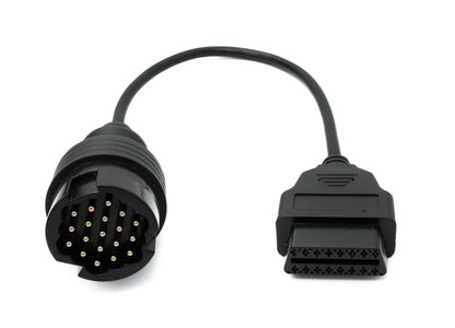 SYSTEM-S OBD cable 30 cm OBD 2 socket for Porsche 19-pin in black for car diagnostics