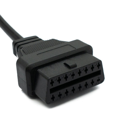 SYSTEM-S OBD cable 10 cm OBD 2 socket for Mazda 17-pin in black for car diagnostics