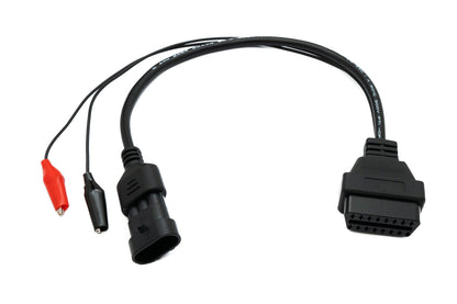 SYSTEM-S OBD Kabel 30 cm OBD 2 Buchse für Fiat 3pin in Schwarz für Auto Diagnose - DREIKS