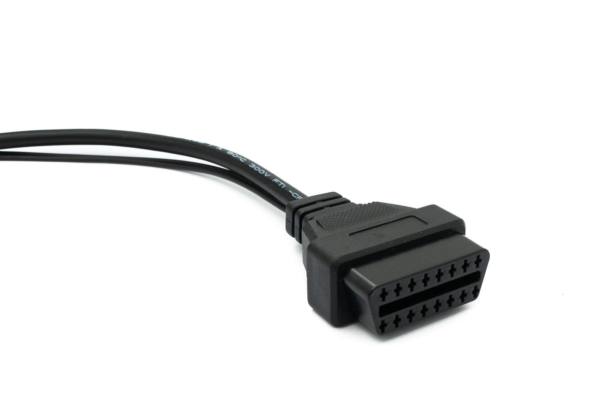 SYSTEM-S OBD Kabel 30 cm OBD 2 Buchse für Fiat 3pin in Schwarz für Auto Diagnose - DREIKS