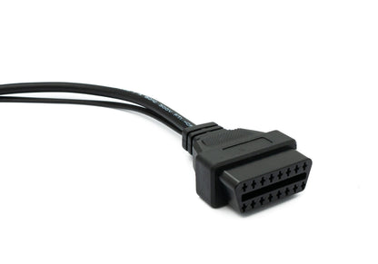 SYSTEM-S OBD Kabel 30 cm OBD 2 Buchse für Fiat 3pin in Schwarz für Auto Diagnose - DREIKS