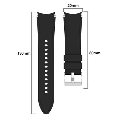 Armband flexibel aus Silikon 20mm für Samsung Galaxy Watch 4 Smartwatch Schwarz | System-S
