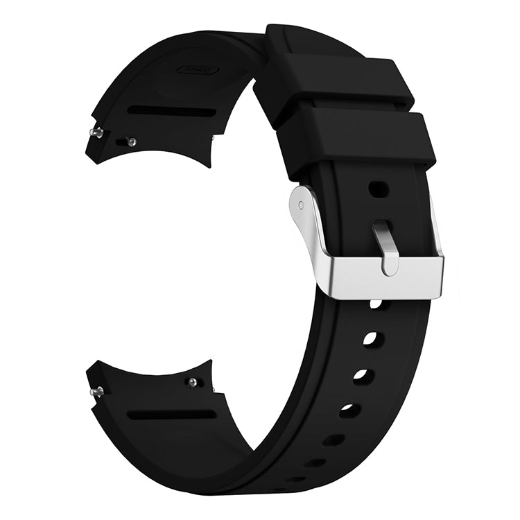 Armband flexibel aus Silikon 20mm für Samsung Galaxy Watch 4 Smartwatch Schwarz | System-S