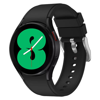 Armband flexibel aus Silikon 20mm für Samsung Galaxy Watch 4 Smartwatch Schwarz | System-S