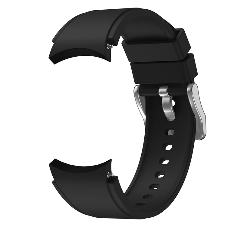 Armband flexibel aus Silikon 20mm für Samsung Galaxy Watch 4 Smartwatch Schwarz | System-S