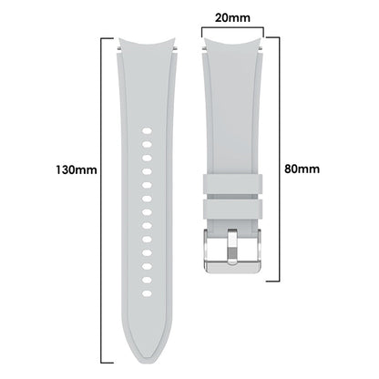 Armband flexibel aus Silikon 20mm für Samsung Galaxy Watch 4 Smartwatch Weiß | System-S