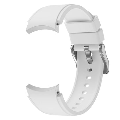 Armband flexibel aus Silikon 20mm für Samsung Galaxy Watch 4 Smartwatch Weiß | System-S