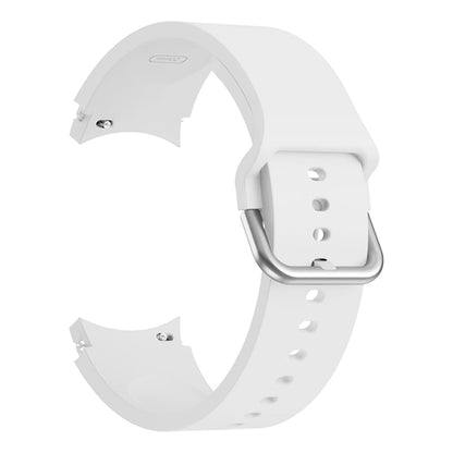 Armband flexibel aus Silikon 20mm für Samsung Galaxy Watch 4 Smartwatch Weiß | System-S