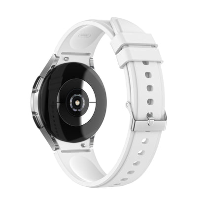 Armband flexibel aus Silikon 20mm für Samsung Galaxy Watch 4 Smartwatch Weiß | System-S