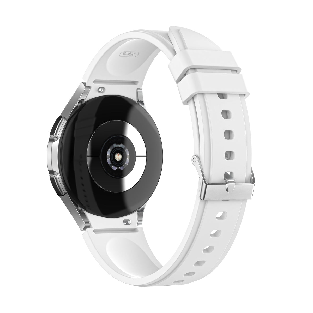 SYSTEM-S flexible silicone 20mm strap for Huawei Watch 2 Smartwatch in white