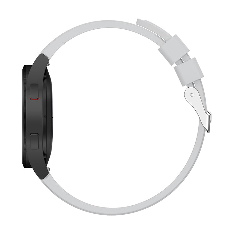 Armband flexibel aus Silikon 20mm für Samsung Galaxy Watch 4 Smartwatch Weiß | System-S