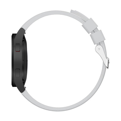 Armband flexibel aus Silikon 20mm für Samsung Galaxy Watch 4 Smartwatch Weiß | System-S