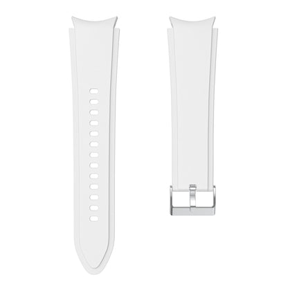 Armband flexibel aus Silikon 20mm für Samsung Galaxy Watch 4 Smartwatch Weiß | System-S